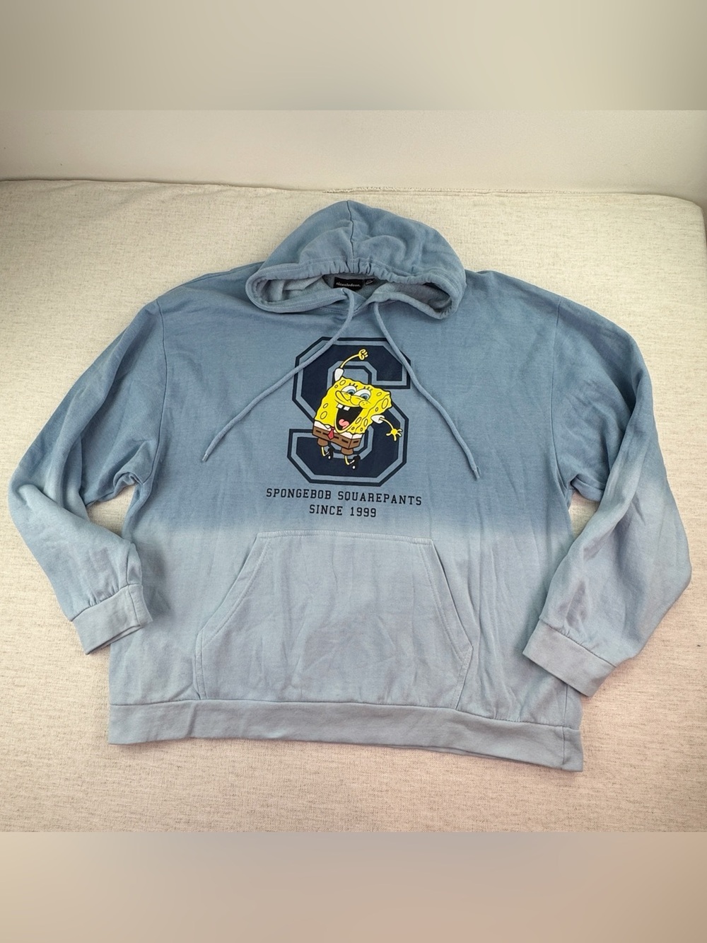 SpongeBob SquarePants Light Blue Graphic pullover Hoodie tie‎ dye long sleeves
